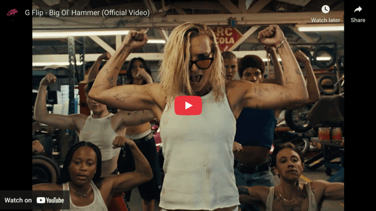 Screenshot from Youtube G Flip - Big Ol' Hammer (Official Video)